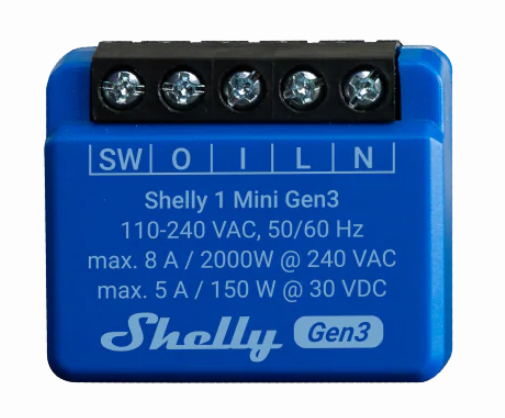 Shelly 1 Mini Gen3 – Smart Aktor, 8 A