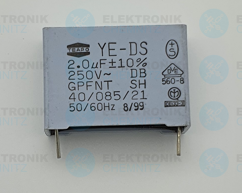 Folienkondensator YE-DS 2,0µF 10% 250VAC