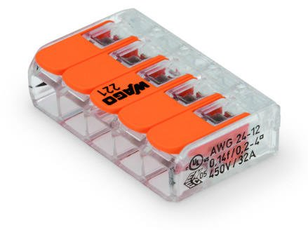 WAGO 221-415 Installationsklemme bis 4mm² CU 5-fach