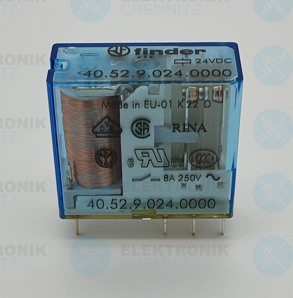 Finder 40.52.9.024.0000 Steck- /Printrelais  24V / DC 2 x Wechsler 8A