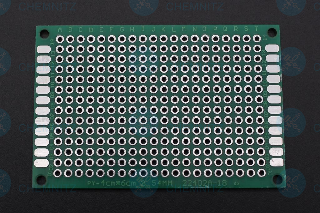 Lochrasterplatine 40 x 60 mm 2,54 mm grün verzinnt