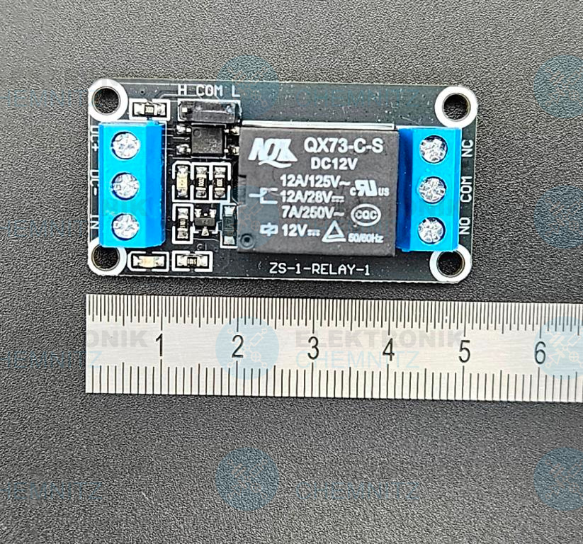 Relaismodul mit Optokoppler 12 VDC Wechsler 7 A 1-Kanal