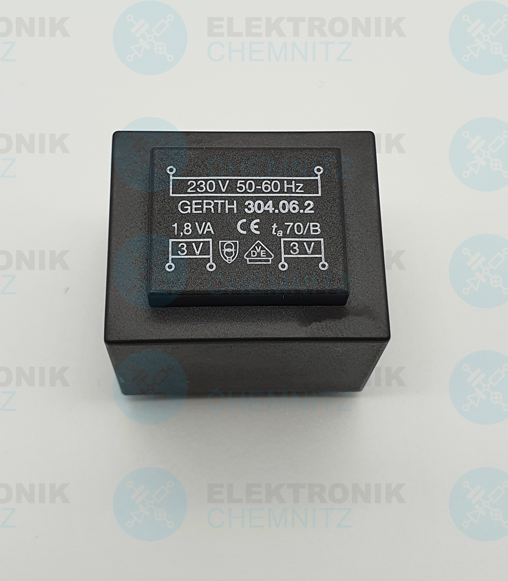 GERTH Printtrafo 304.06.2 230 V AC 2 x 3 V AC 1,8 VA