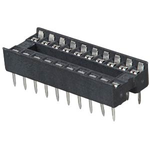 IC-Sockel, 20-polig, doppelter Federkontakt Rastermaß 2,54 mm