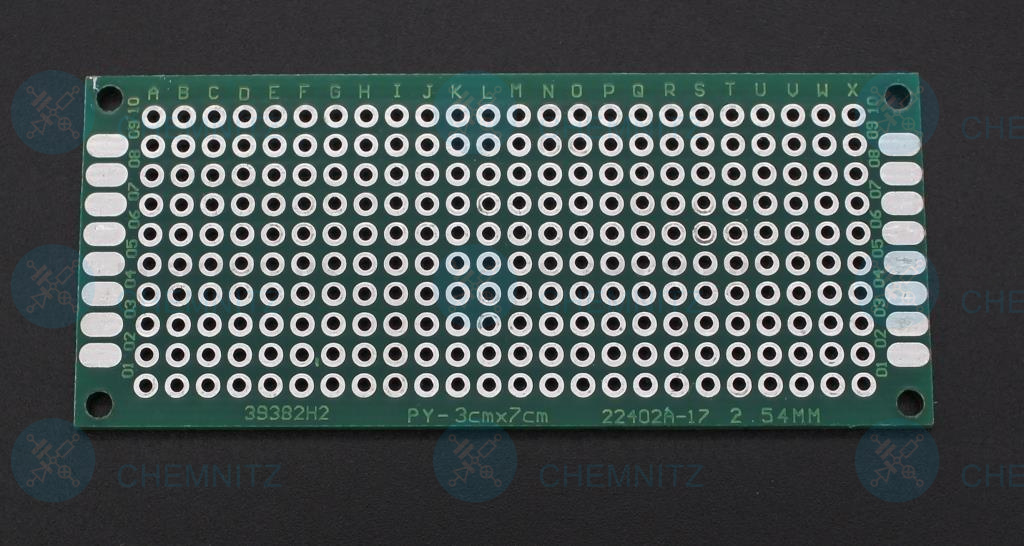Lochrasterplatine 30 x 70 mm 2,54 mm grün verzinnt