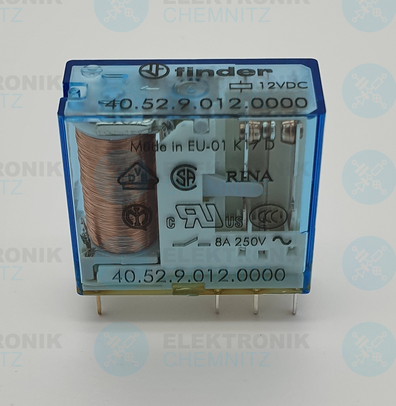 Finder 40.52.9.012.0000 Steck- /Printrelais  12V / DC 2 x Wechsler 8A