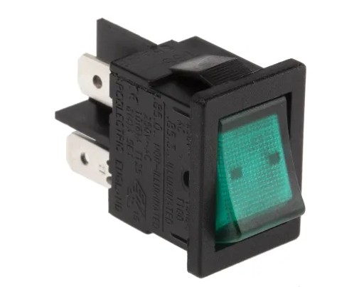 Bulgin (RS 318-058) Wippschalter, 2-poliger Ein/Ausschalter Ein-Aus, 10 A 12.9 mm x 19.4 mm beleucht