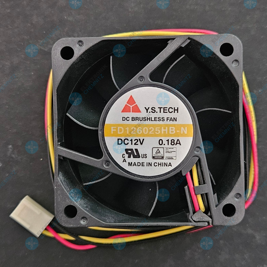 Y.S.Tech FD126025HB-N Axiallüfter 12 VDC 2,16 W 60 x 60 x 25 mm