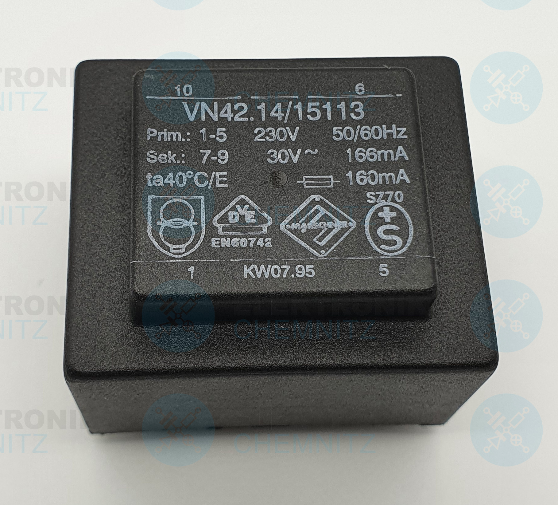 Marschner Printtrafo VN42.14/15113 230V 1x30V 166mA 5 VA