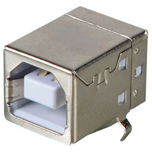 USB-Einbaubuchse, Serie B, gewinkelt 90°, Printmontage