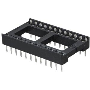 IC-Sockel, 24-polig, doppelter Federkontakt Rastermaß 2,54 mm