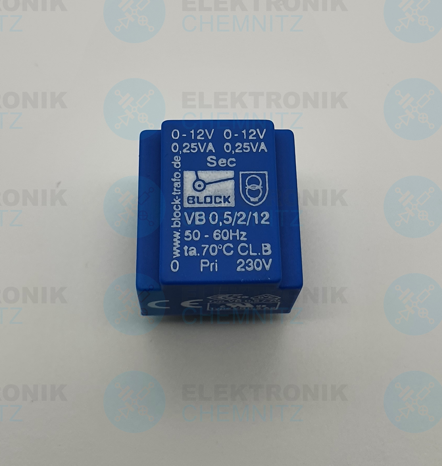 BLOCK Printtrafo VB 0,5/2/12 230 V AC 2 x 12 V AC 0,5 VA