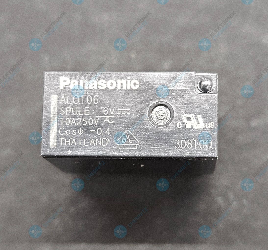 Panasonic ALQ106 Printrelais 10 A 250 V Spule 6 VDC 1 x Wechsler