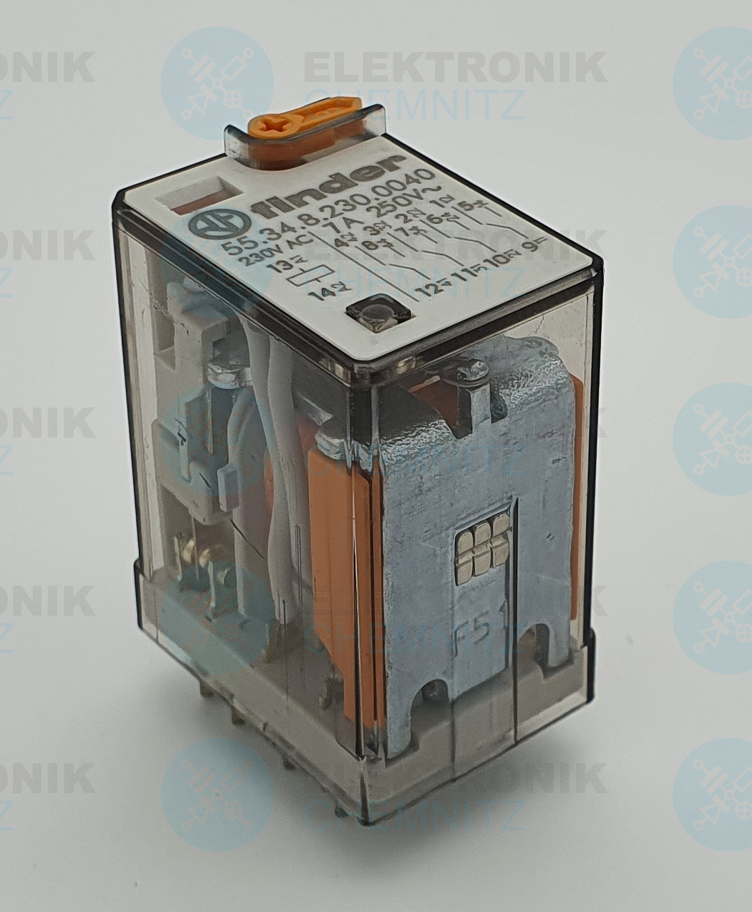 Finder 55.34.8.230.0040 Industrierelais 230V / AC (50/60 Hz) 4x Wechsler 7 A Sockelmontage