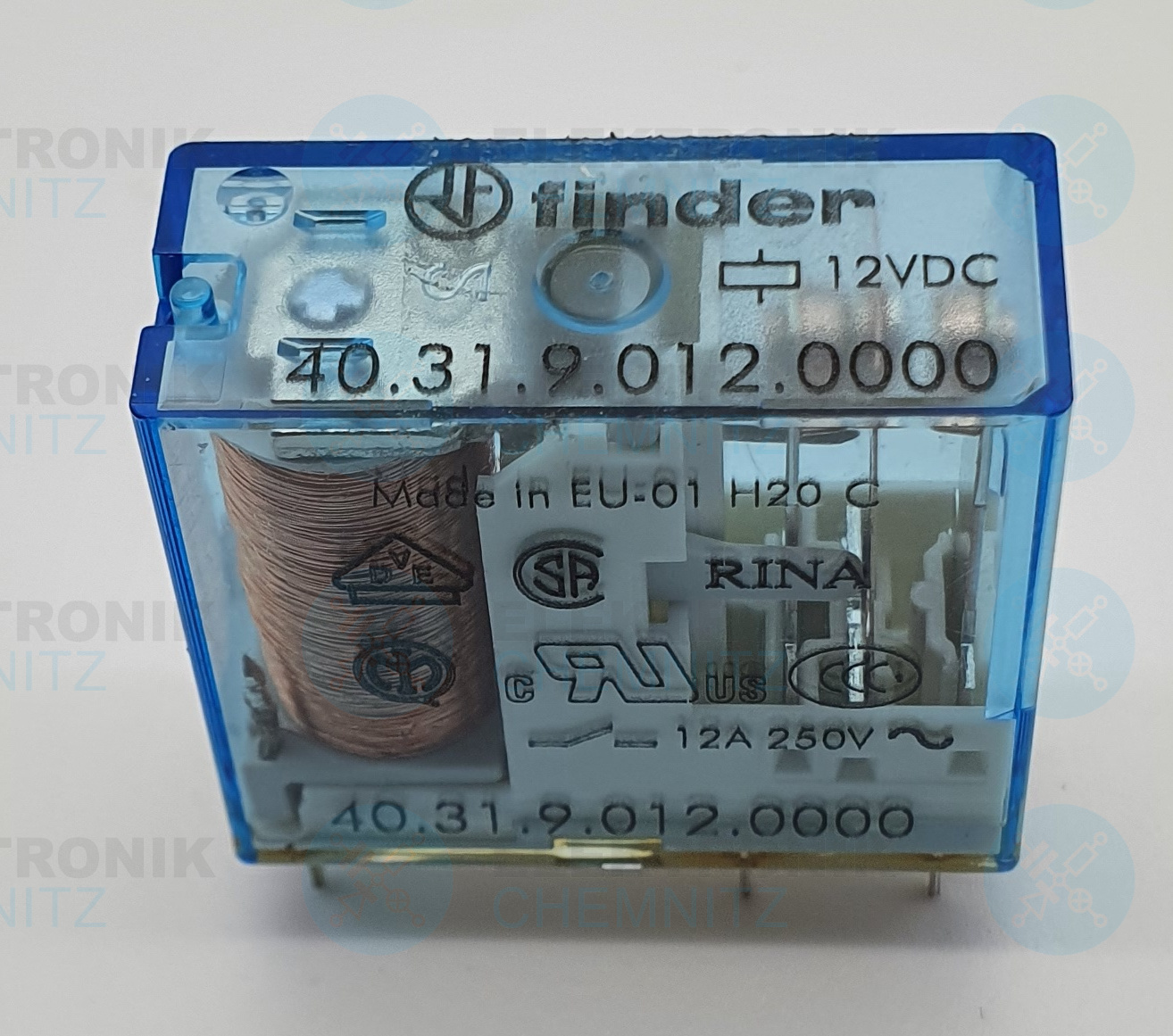 Finder 40.31.9.012.0000 Steck- /Printrelais  12V / DC 1 x Wechsler 12A