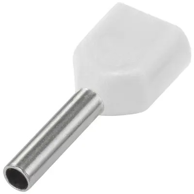 KLAUKE 8698 Zwillings-Aderendhülse 0,5 mm² 8 mm isoliert PP weiß