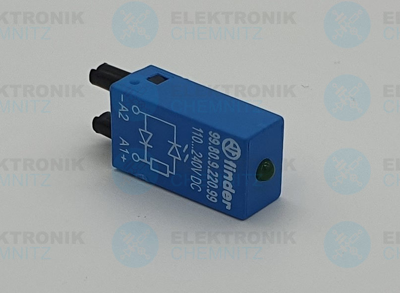 Finder 99.80.9.220.99 Steckmodul mit LED grün + Freilaufdiode 110 - 240 V DC