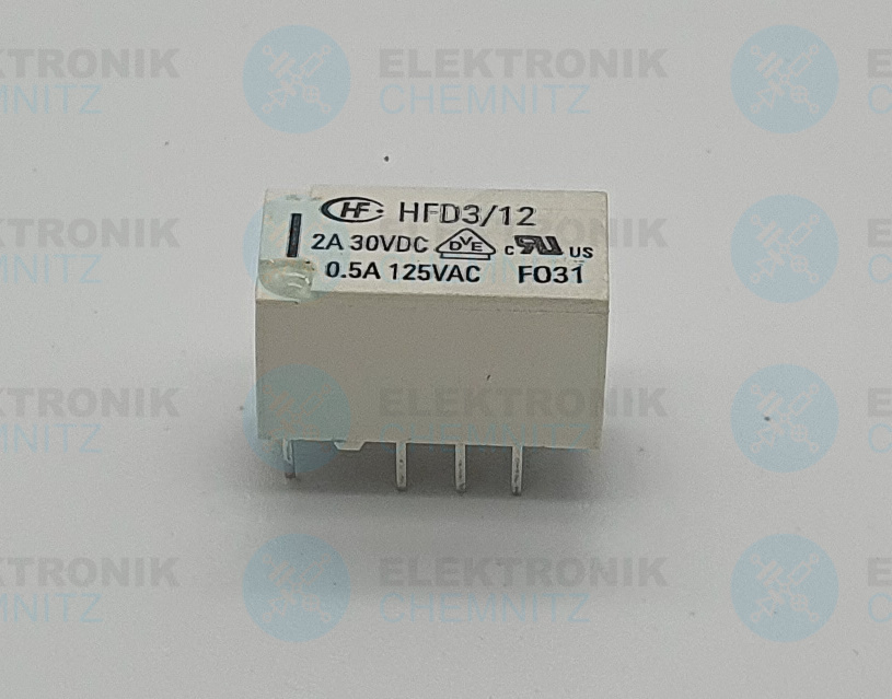 HONGFA HFD3/12 Printrelais 12 V DC 2 x Wechsler 2 A