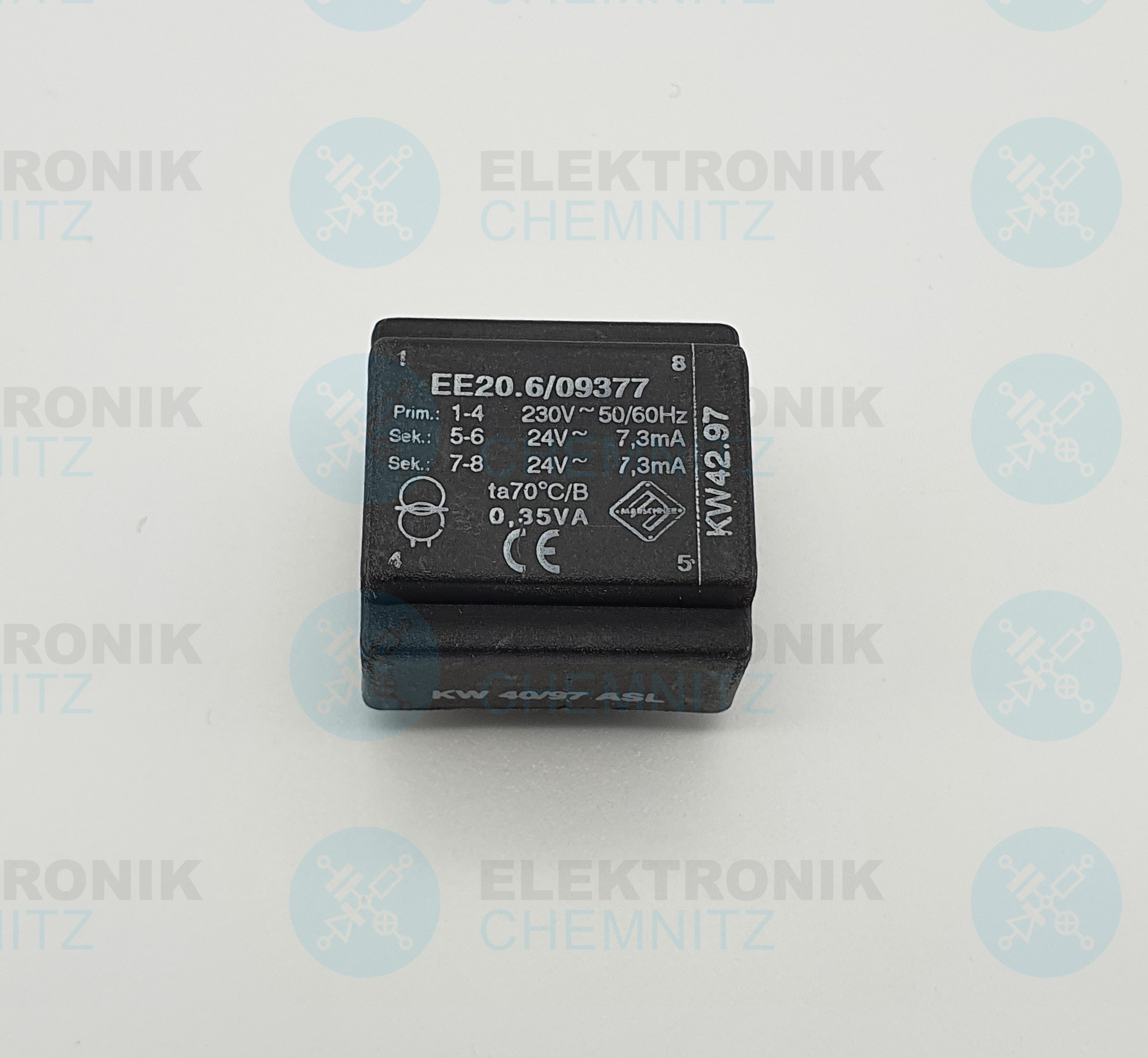 Marschner Printtrafo EE20.6/09377 230 V AC 2 x 24 V AC 7,3 mA 0,35 VA