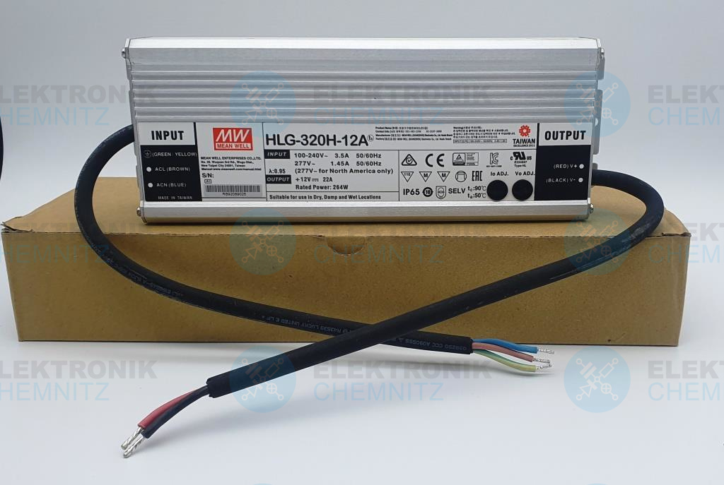 MEAN WELL HLG-320H-12A LED-Stromversorgung 12 VDC 320 W 22,0 A offene Kabelenden