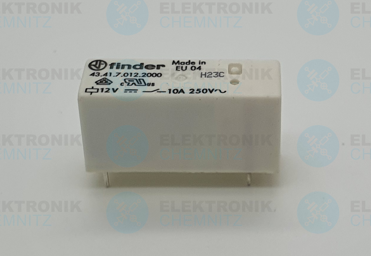 Finder Printrelais 43.41.7.012.2000 12V / DC 1 x Wechsler 10A (DC Sensitiv)