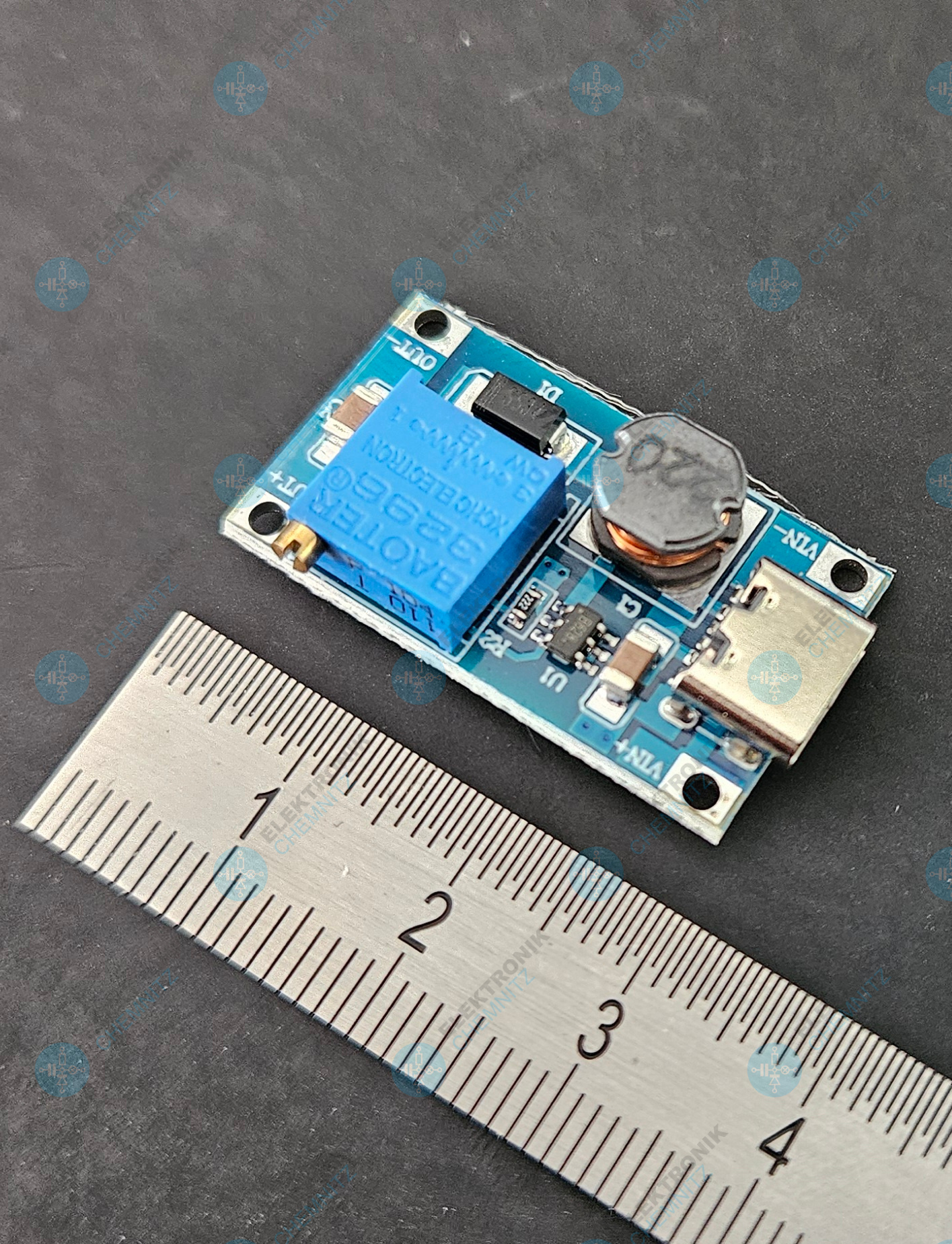 DC-DC Step-Up Converter mit USB-C – 2–24 V Eingang, 5–28 V Ausgang