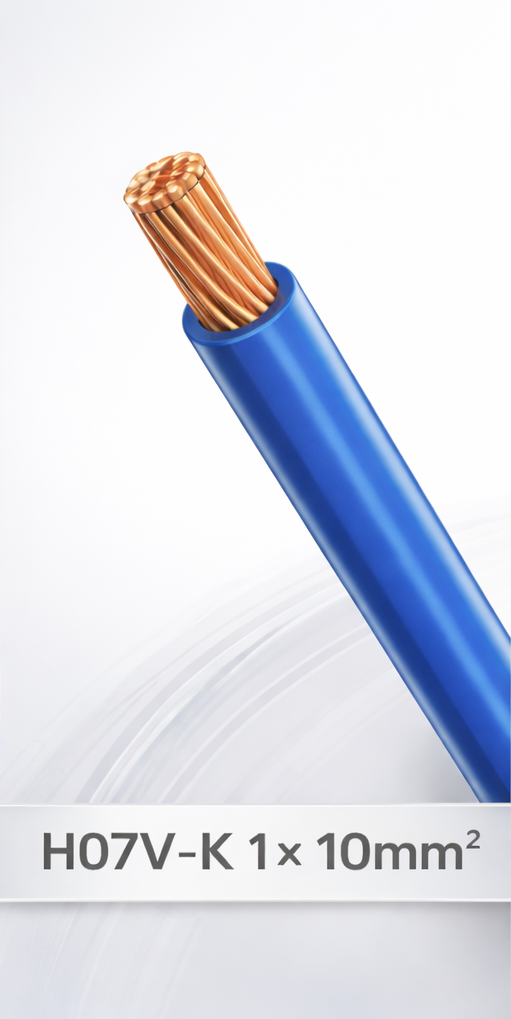 PVC-Aderleitung Eca H07V-K 1 x 10 mm² blau