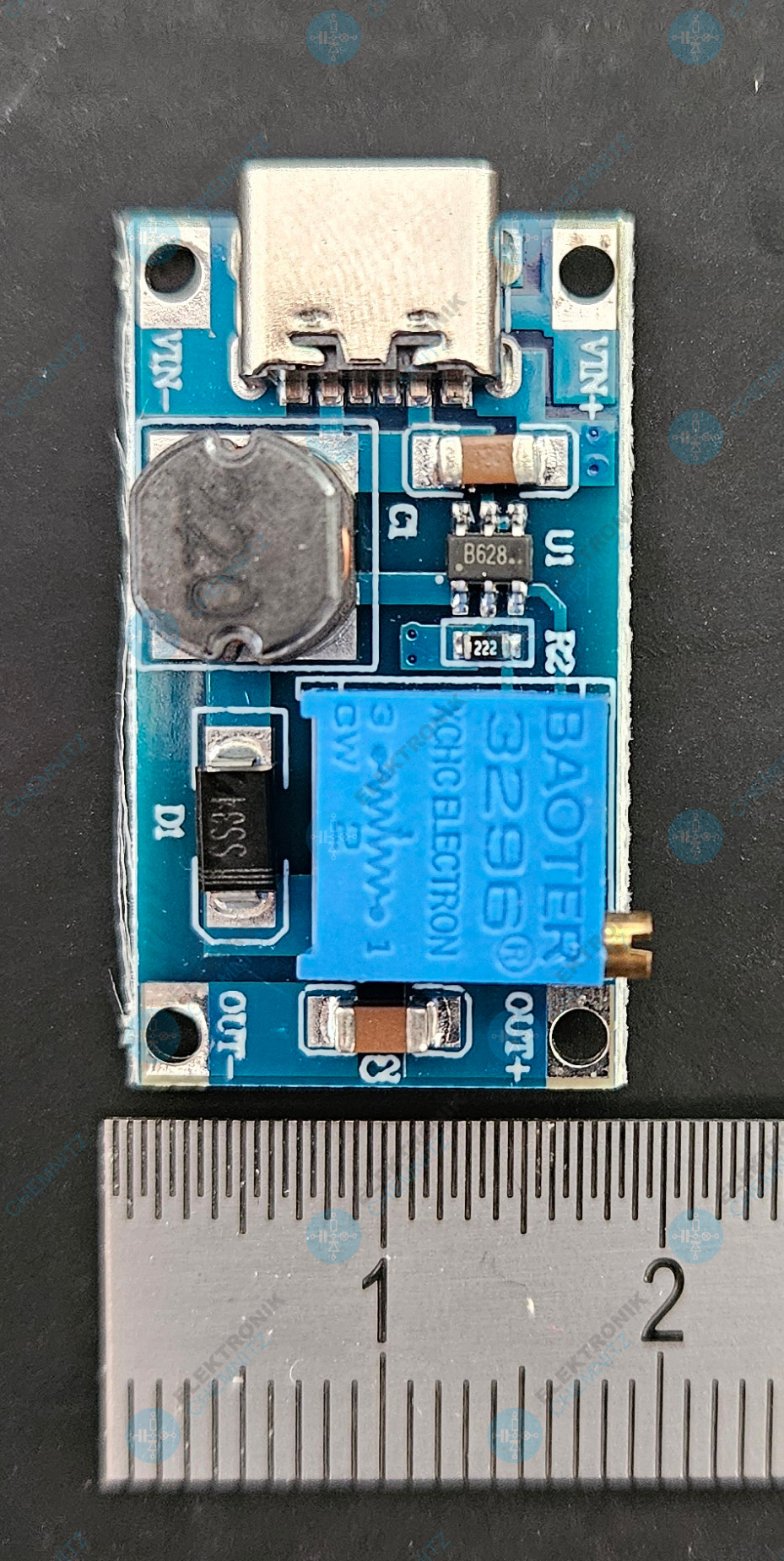 DC-DC Step-Up Converter mit USB-C – 2–24 V Eingang, 5–28 V Ausgang