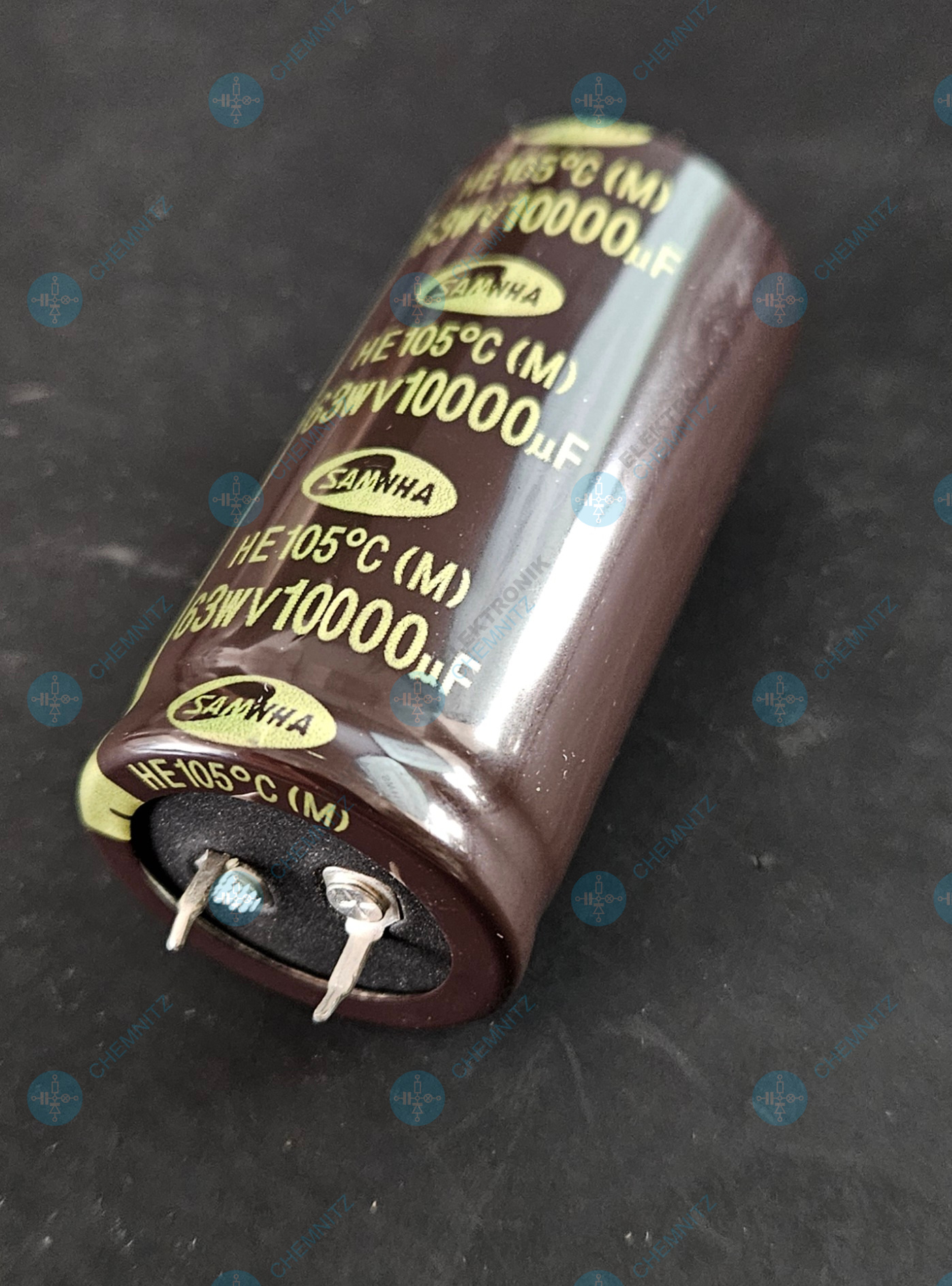 Elektrolytkondensator radial 10000 µF 63 V 105° C RM 10 mm Snap-In Ø 30,0 mm Höhe 61,2 mm