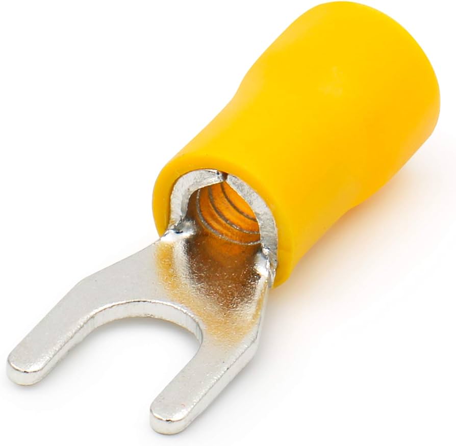Gabel-Kabelschuh M4 gelb 4-6 mm²