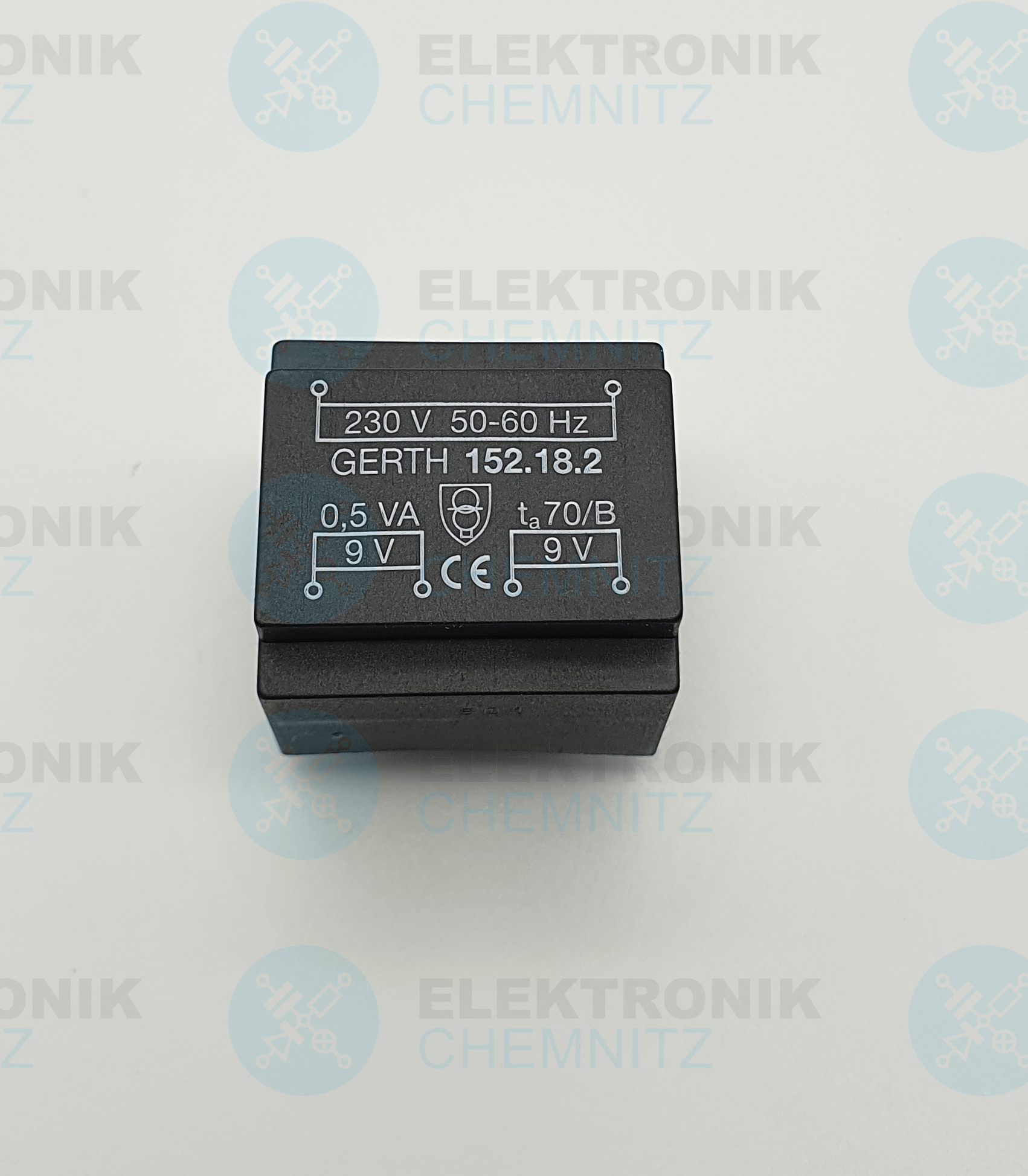GERTH Printtrafo 152.18.2 230 V AC 2 x 9 V AC 0,5 VA