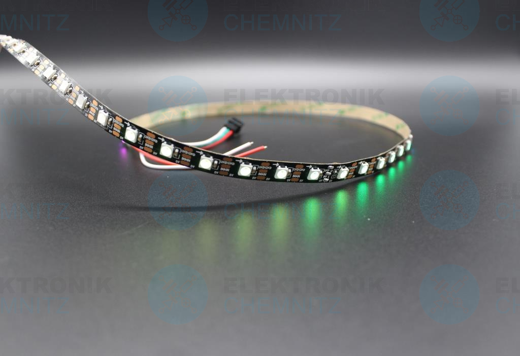 LED Streifen 5050-60-SK6812 digital DC5V RGB 60px/m IP20 PCB: schwarz 10mm