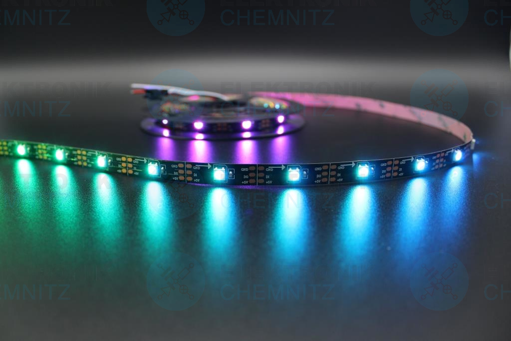 LED Streifen 5050-30-SK6812 digital DC5V RGB 30px/m IP20 PCB: schwarz 10mm