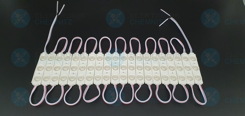 LED Modul 3xSMD2835 6500K 12V 1,25W/Modul IP67 AW160°