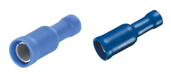 Rundsteckhülse vollisoliert blau Ø 5,0 mm für Leiter 1,5 - 2,5 mm² max. 15 A
