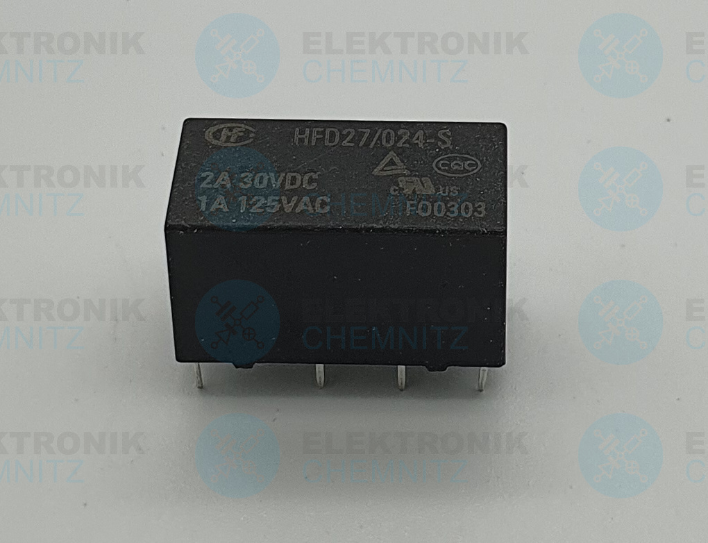 Hongfa HFD27/024-S Signal-Relais Subminiatur, 24 V DC, 2 A, 2 x Wechsler