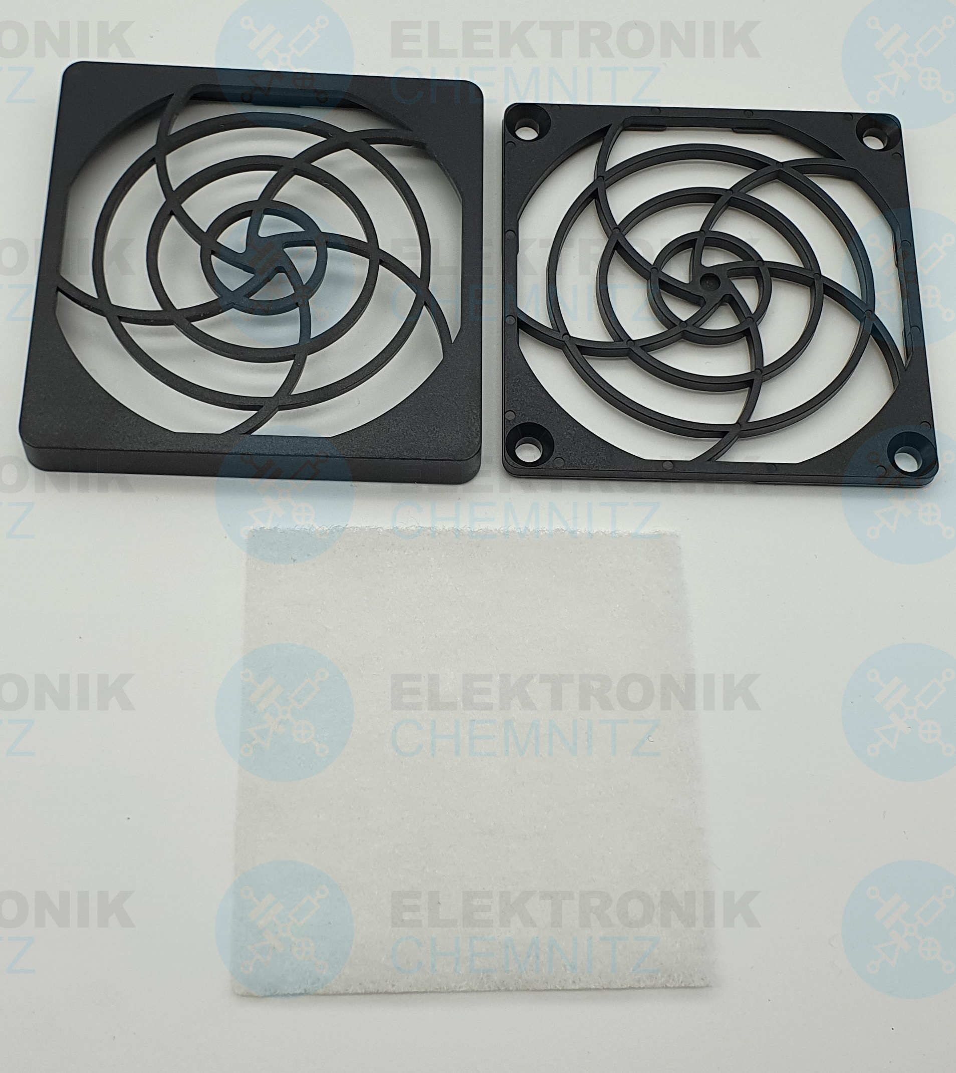 Lüfter Filterhalterset 80x80 PVC-Halterung + Filtereinsatz