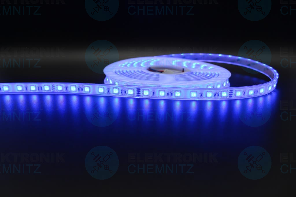 LED Streifen 5050-60 RGB DC24V 13W/m IP68 PCB: weiß 13mm  -  5 Meter / VPE