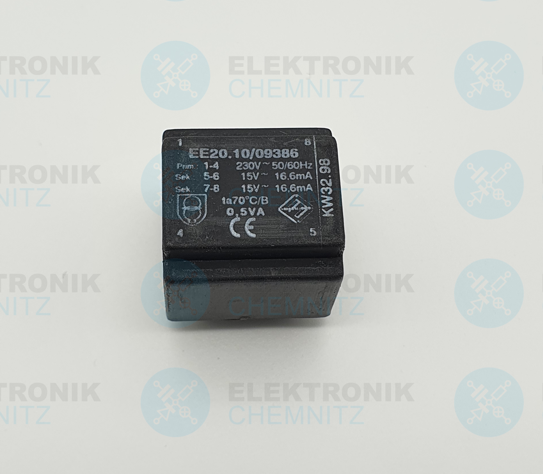 Marschner Printtrafo EE20.10/09386 230 V AC  2 x 15 V AC 16,6 mA 0,5 VA