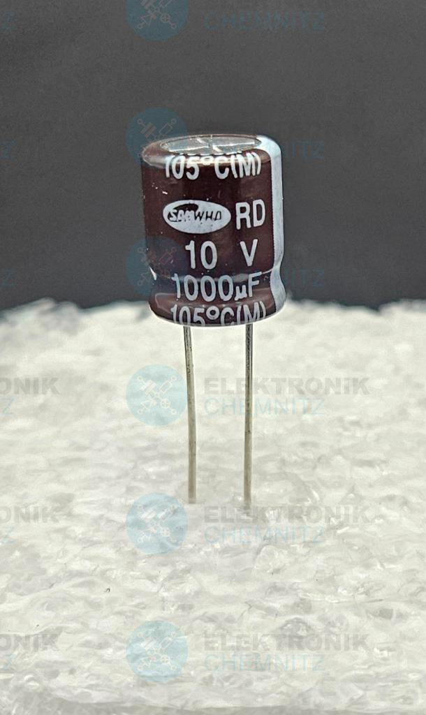 Elektrolytkondensator radial 1000 µF 10 V 105° C RM 5,0 mm DM 10 mm
