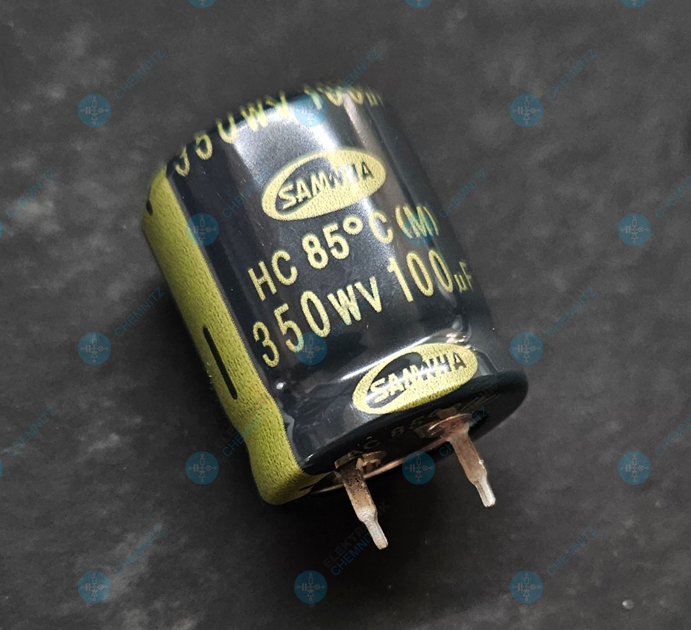 Elektrolytkondensator radial – 100 µF, 350 V, 85 °C, Snap-In, RM 10 mm