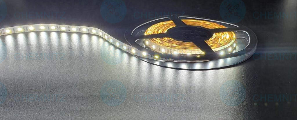 LED Streifen 5050-60-5000K DC24V 12W/m IP20 PCB: weiß 10mm