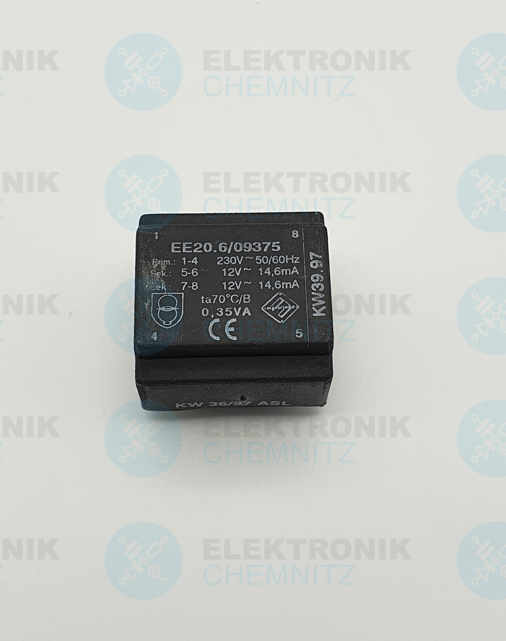 Marschner Printtrafo EE20.6/09375 230 V AC 2 x 12 V AC 14,6 mA 0,35 VA