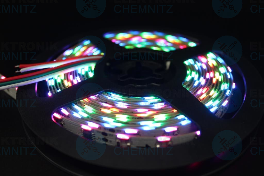 LED Streifen 335-60-WS2811 digital sideview DC12V RGB 20px/m IP20 PCB: weiß 10mm