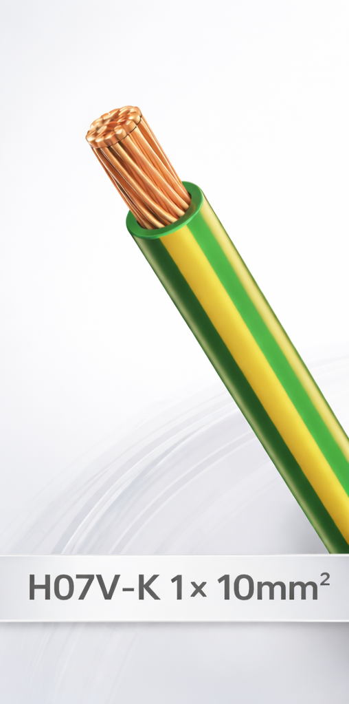 PVC-Aderleitung Eca H07V-K 1 x 10 mm² grün/gelb