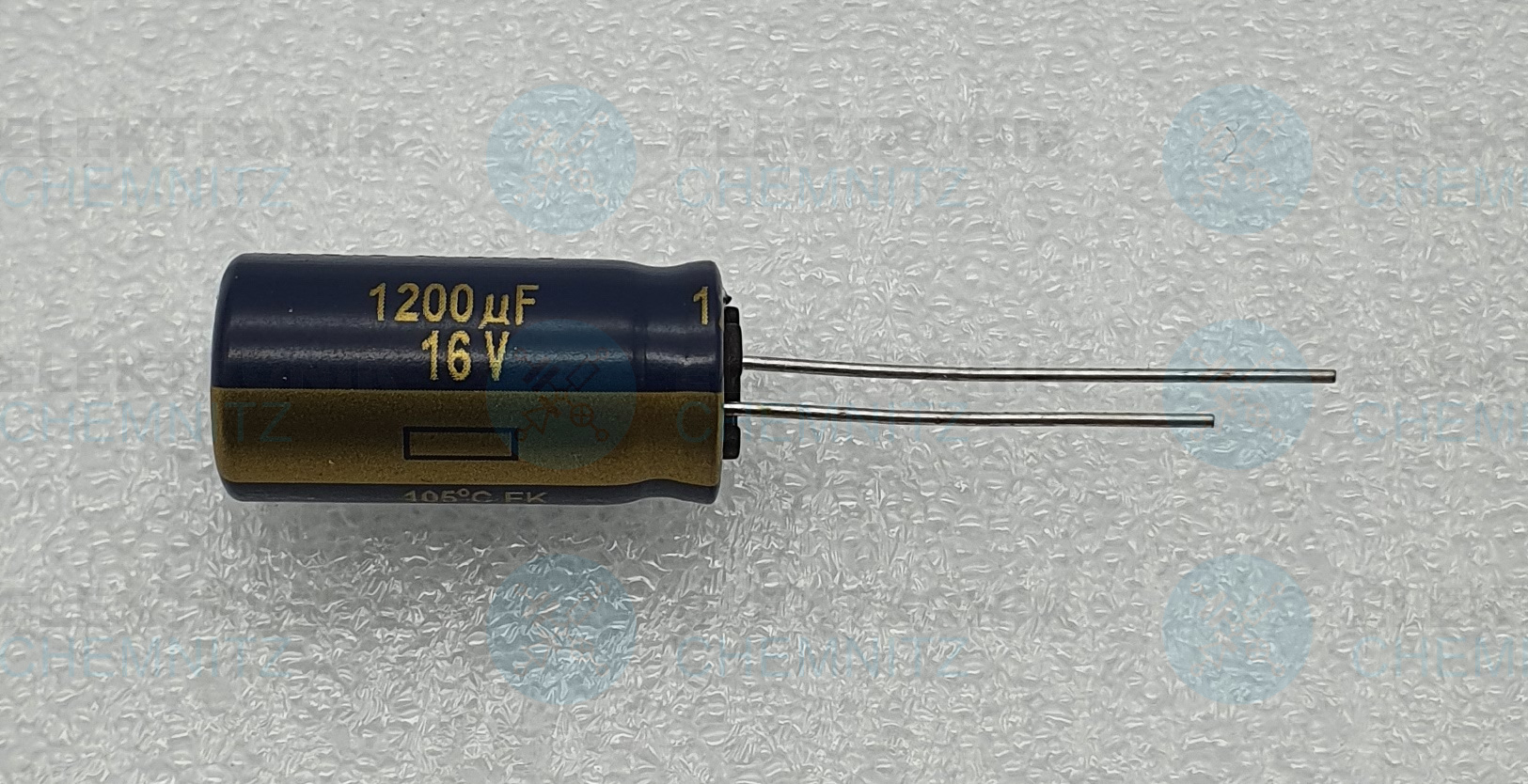 Elektrolytkondensator radial 1200µF 16V 105°C RM 5,0mm normale Bauform DM 10mm