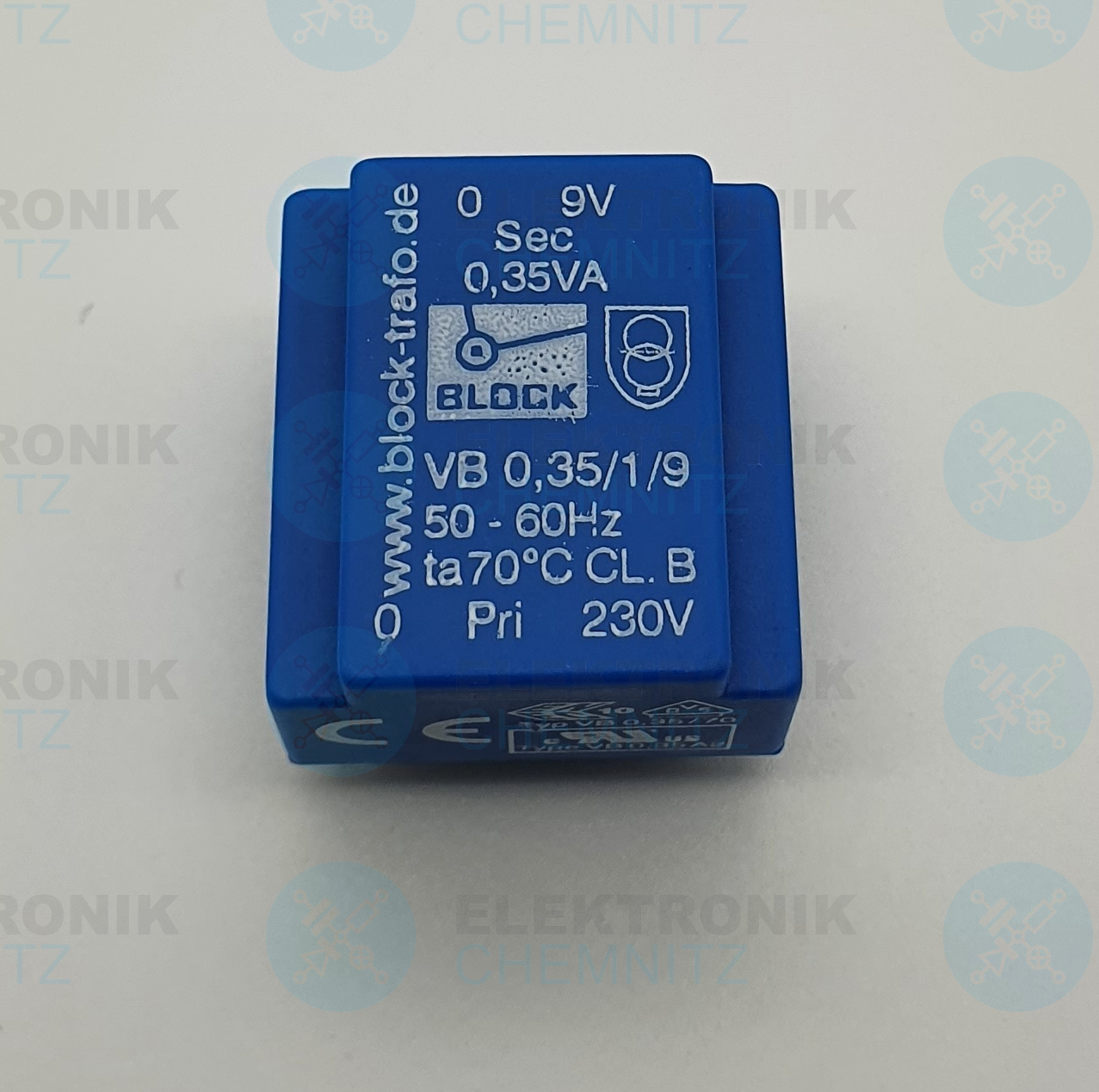 BLOCK Printtrafo VB 0,35/1/9 230 V AC 1 x 9 V AC 0,35 VA