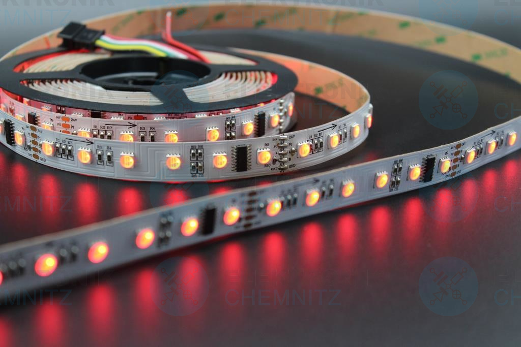 LED Streifen 5050-60-UCS512A2 DMX 24 V DC 24 W/m RGBW 6000 K 10 px/ m IP20 PCB: weiß 15 mm