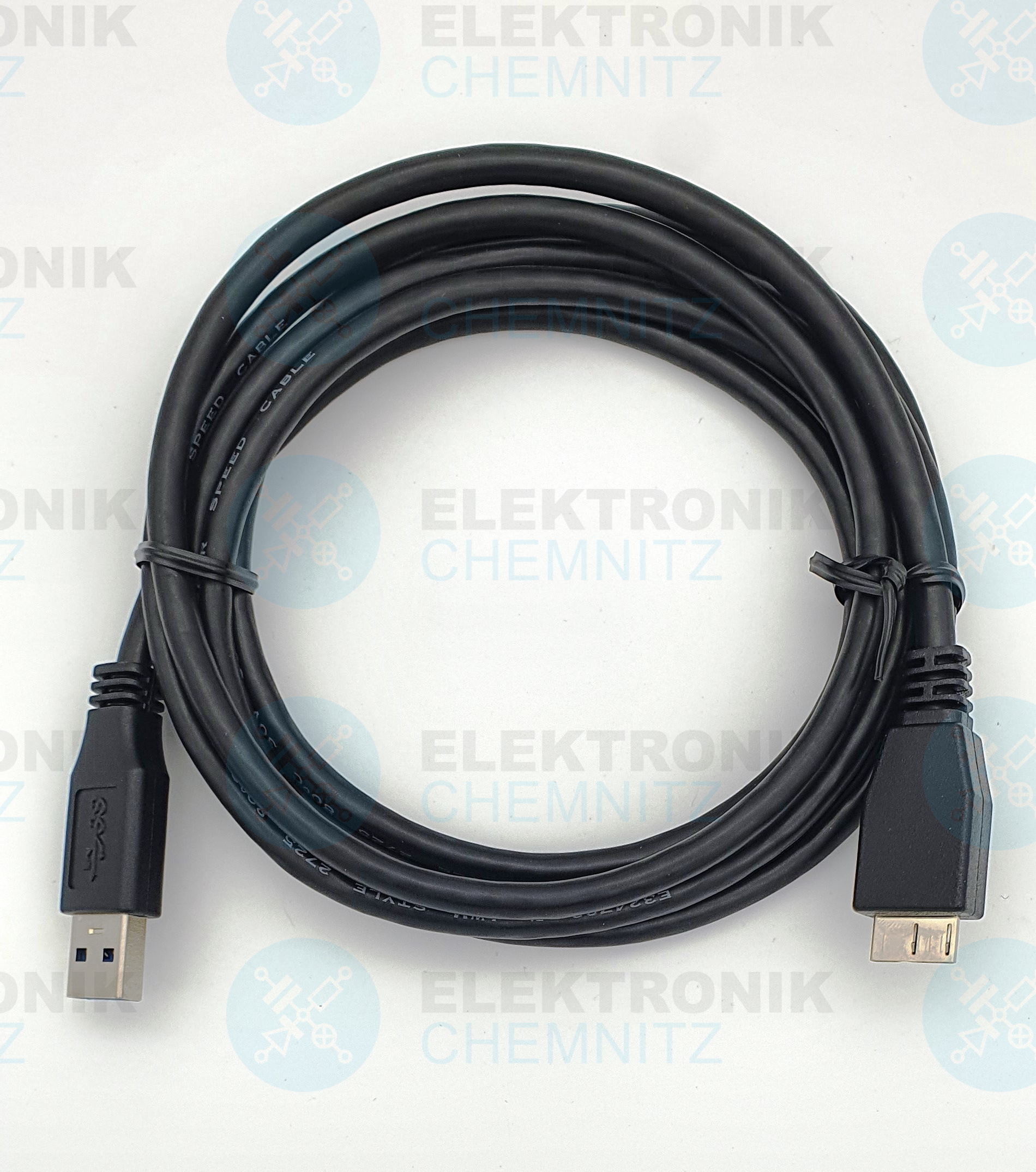 USB 3.0 Kabel schwarz 1,8m A Stecker auf Micro Stecker B