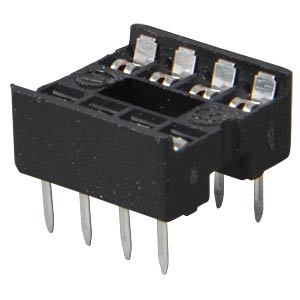 IC-Sockel, 8-polig, doppelter Federkontakt Rastermaß 2,54 mm